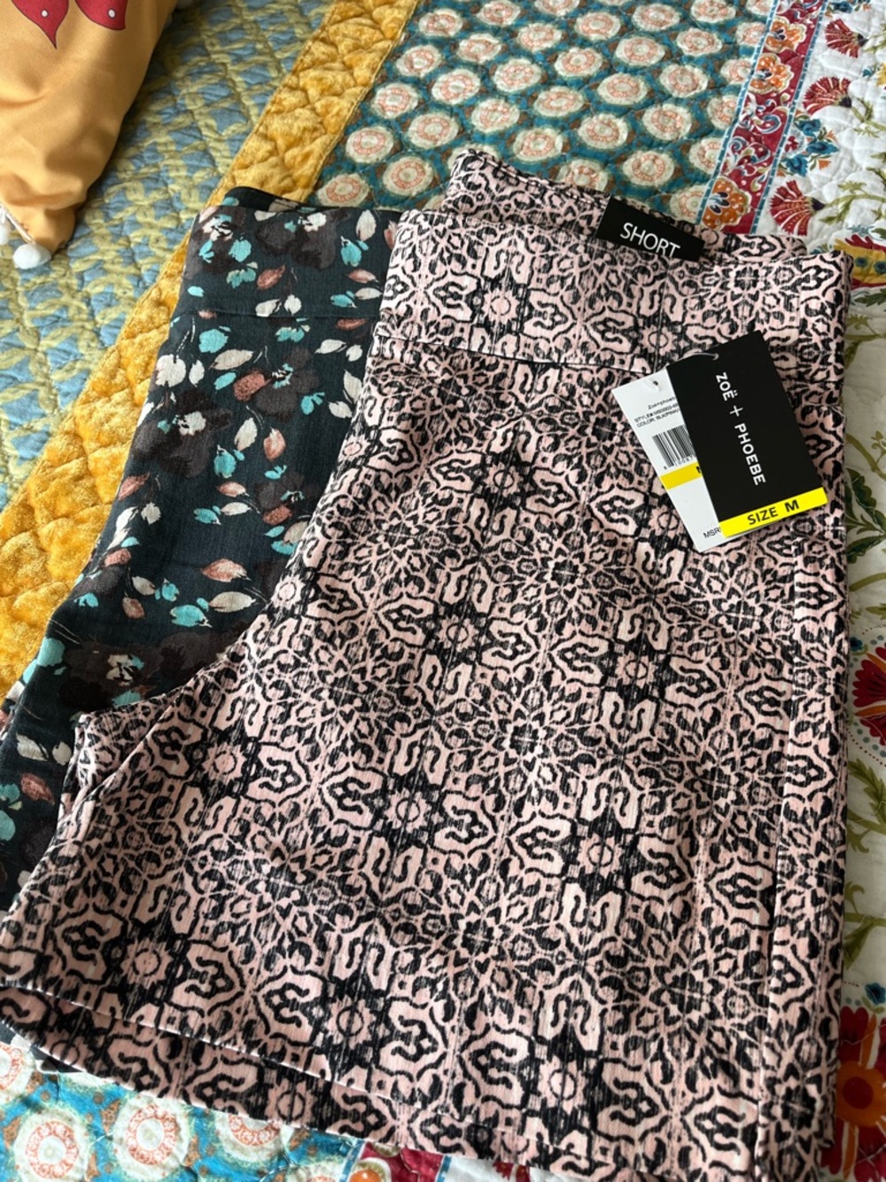 Zoe + Phoebe Women's Pull On Petite 2 Print Shorts Size PM NWT MSRP$40